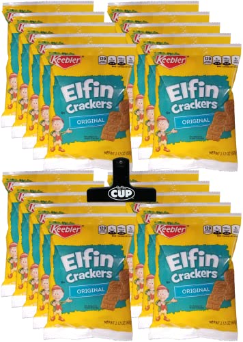 Book Cover Keebler - Elfin Cookie Crackers, 2.12 Ounce (Pack of 20) - with Exclusive By The Cup Bag Clip