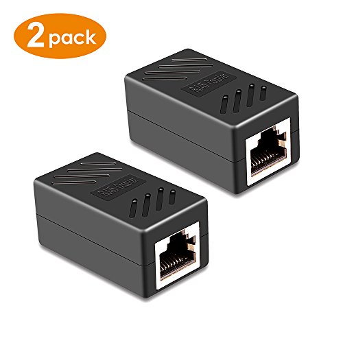 Book Cover PLUSPOE RJ45 Coupler Ethernet Inline Connector Plugs for Cat5 Cat5e Cat6e Cat7 Cable (2 Pack)