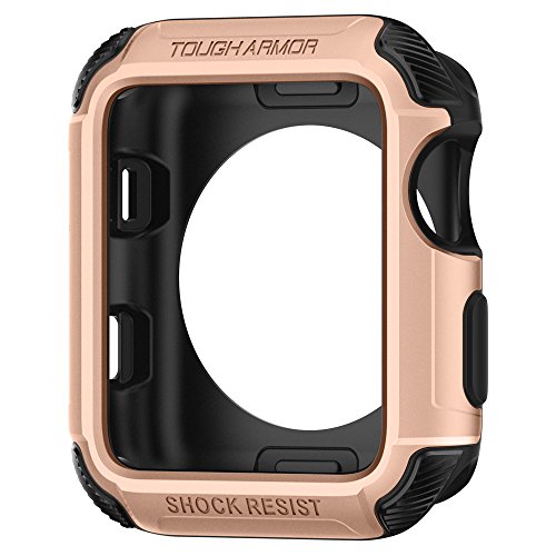 Book Cover Spigen Tough Armor [2nd Generation] Compatible with Apple Watch Case for 42mm Series 3 / Series 2 / Series 1 - Blush Gold