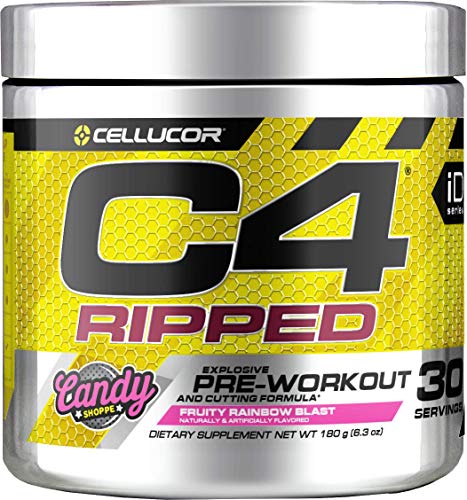 Book Cover Cellucor C4 Ripped Pre Workout Powder, Fruity Rainbow Blast, 30 Serving - Preworkout Powder for Men & Women with Green Coffee Bean Extract & L Carnitine