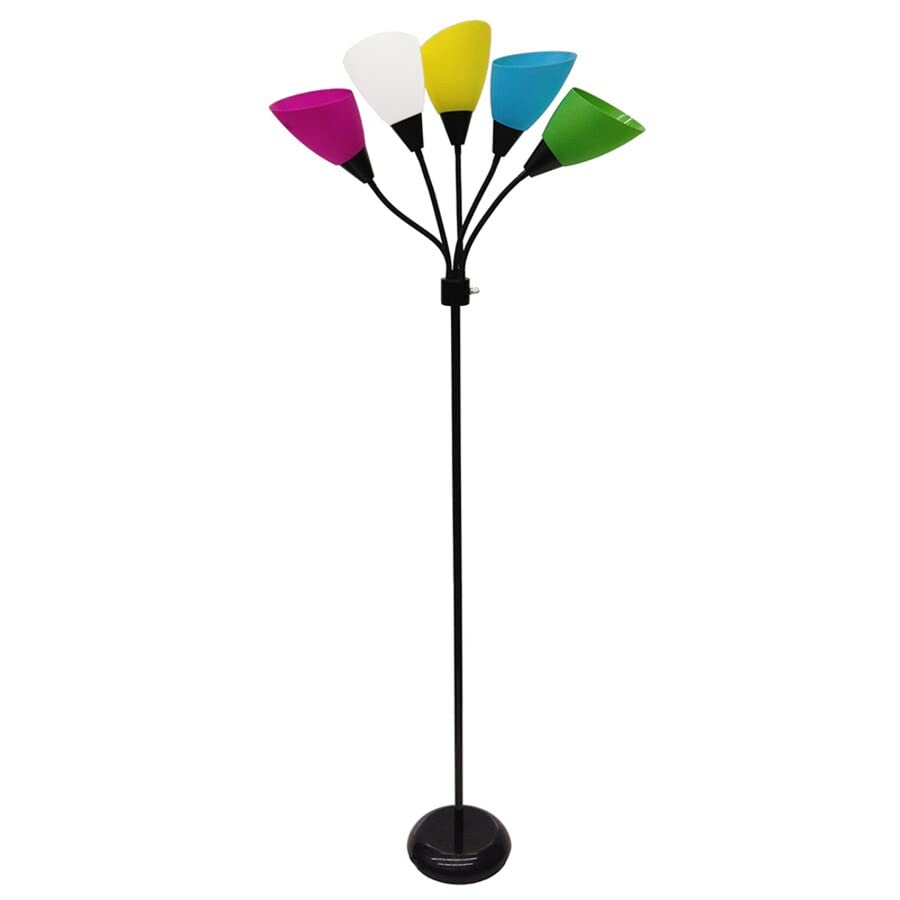 Book Cover Style Selections 67-in Black 3-way Multi-head Floor Lamp with Plastic Shade