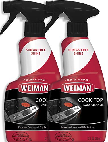 Book Cover Weiman Ceramic and Glass Cooktop Cleaner - 12 Ounce 2 Pack - Daily Use Professional Home Kitchen Cooktop Cleaner and Polish for Induct