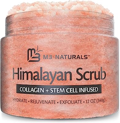 Book Cover M3 Naturals Himalayan Salt Body Scrub Infused with Collagen and Stem Cell Natural Exfoliating Salt Scrub for Acne Cellulite Deep Cleansing Scars Wrinkles Exfoliate and Moisturize Skin 12 oz (1 Pack)