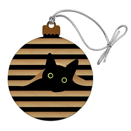 Book Cover GRAPHICS & MORE Black Cat in Window Wood Christmas Tree Holiday Ornament