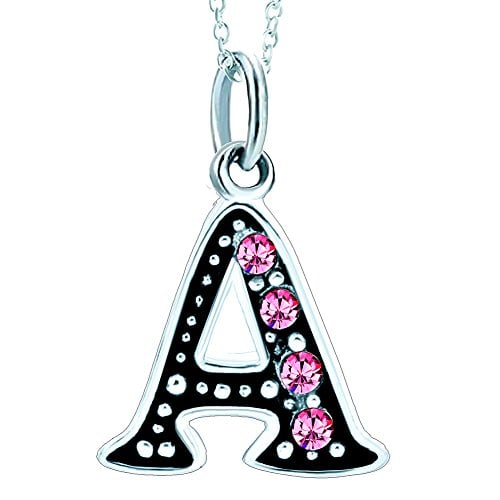 Book Cover LovelyJewelry Pink Letter A-Z Alphabet Initial Charms Bead Necklace Pendant