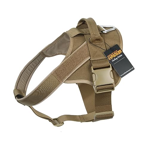 Book Cover EXCELLENT ELITE SPANKER Tactical Dog Harness Patrol K9 Harness Service Dog Vest Military Dog Vest Working Dog Vest with Handle(Coyote Brown-S)