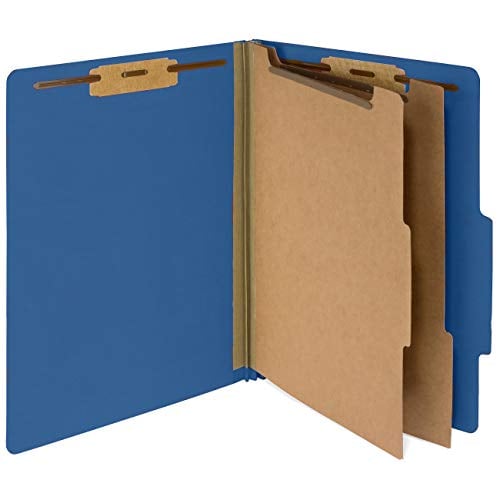 Book Cover 10 Dark Blue Classification Folders - 2 Divider - 2 Inch Tyvek Expansions - Durable 2 Prongs Designed to Organize Standard Medical Files, Law Client Files - Letter Size, Dark Blue, 10 Pack