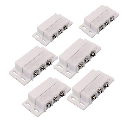 Book Cover SpeedDa 6 Sets Magnetic Reed Switch Normally Open Closed NC NO Door Alarm Window Security/Magnetic Door Switch/Magnetic Contact Switch/Reed Switch for GPS,Alarm or Other Device,DC 5V 12V 24V Light