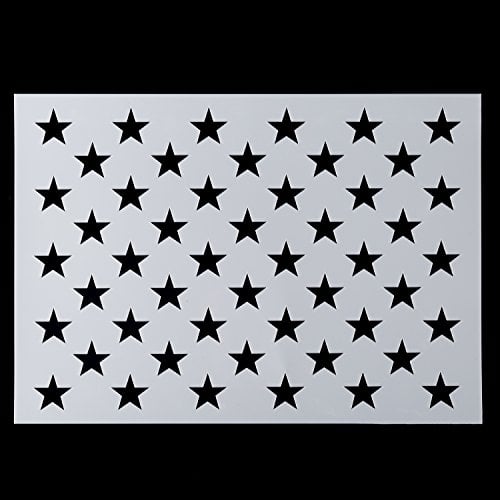 Book Cover Deoot American Flag 50 Star Stencil for Painting on Wood, Paper, Fabric, Glass, and Wall Art