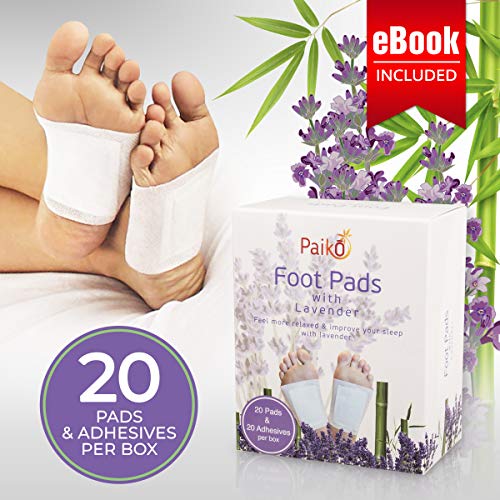 Book Cover Foot Pads Patches | Adhesive Relaxing Foot Care | Lavender Infused for a Soothing & Calming Aroma that can help Reduce Stress & Improve Sleep - 20 Pack With eBook! UPGRADED FORMULA