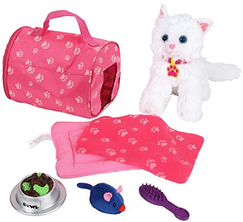 Book Cover Click N' Play Toy Kitten Set for Kids - Play Cat Set, Bed Carrier - 4 Year Old Girl Birthday Gifts, Little Girl Toys, Multicolor