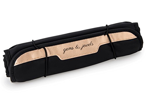 Book Cover Miamica Women's Jewelry Roll Travel Accessories, Rose Gold, One Size