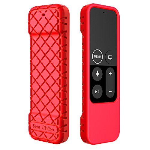 Book Cover Bear Motion Case for Apple TV 4K / 5th 4th Gen Remote Controller - Silicone Shock Resistant Cover for Apple TV 4K Siri Remote Controller (Case for Apple TV 4K / 5th 4th Gen Remote, Red)