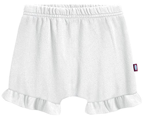 Book Cover City Threads Baby Girls' and Boys' Ruffled Diaper Covers Bloomers Soft Cotton Fashionable Cute, White, 2T