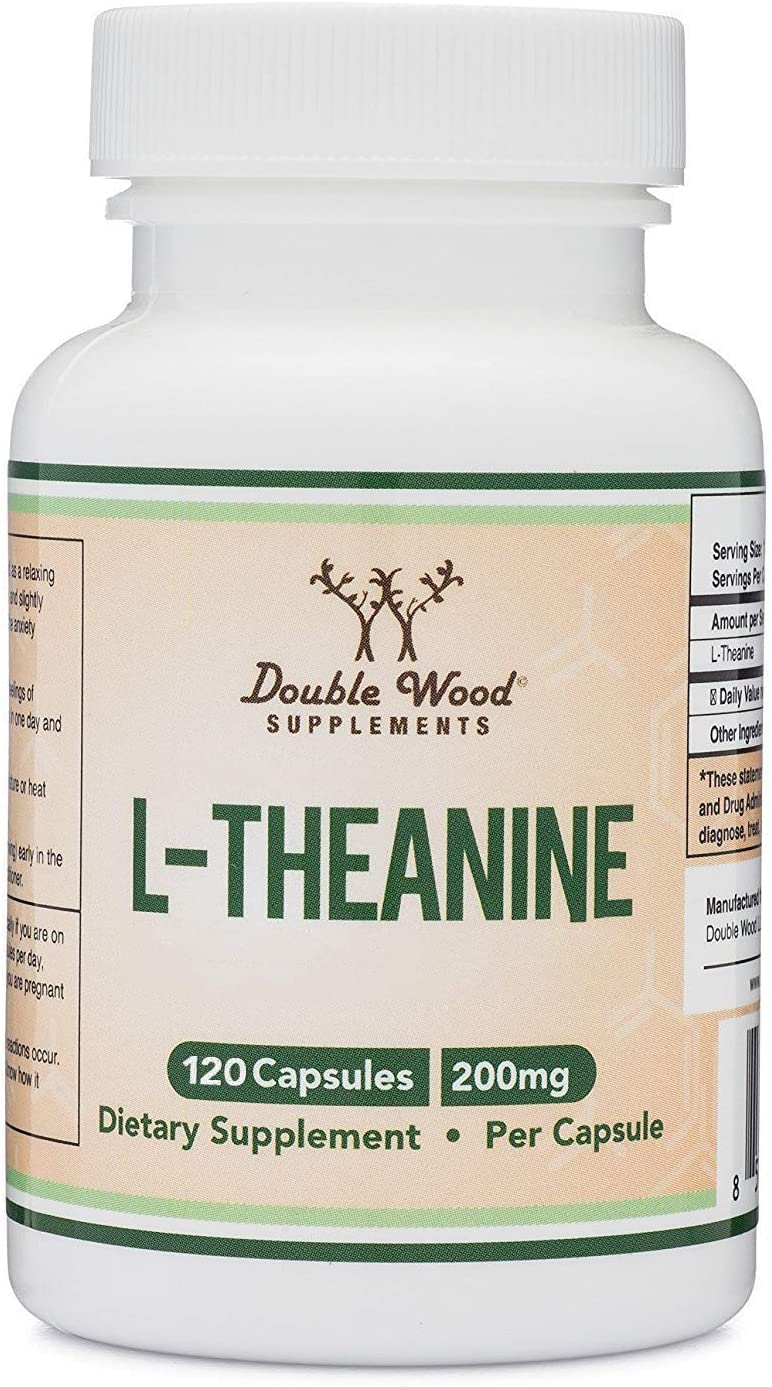 Book Cover L-Theanine Supplement 200mg, 120 Capsules for Relaxation and Sleep Support (Soy Free, Gluten Free, Non-GMO, Third Party Tested) Synergy with Magnesium L-Threonate and Apigenin by Double Wood