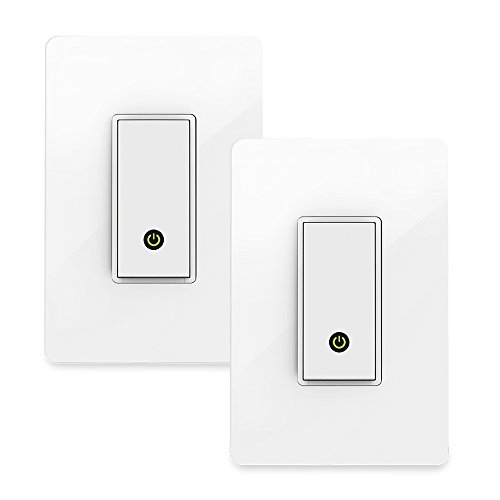 Book Cover Wemo (F7C030-BDL) Smart WiFi Light Switch 2-Pack Bundle, Works with Amazon Alexa and Google Assistant, White