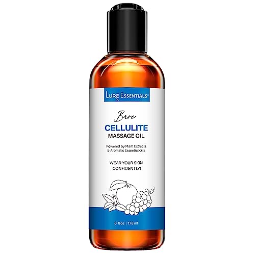 Book Cover Anti Cellulite Massage Oil for Skin Tightening - Stretch Mark Oil Scar and Cellulite Remover in Thighs and Butt - 6 fl oz