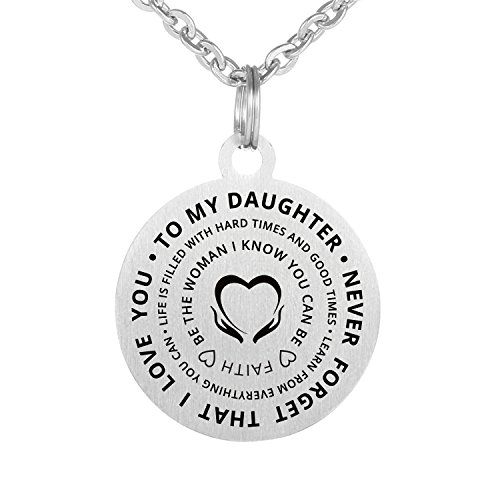Book Cover Family Friend to My Daughter Necklace Love stainless waterproof chains Birthday Necklace Gift Daughter