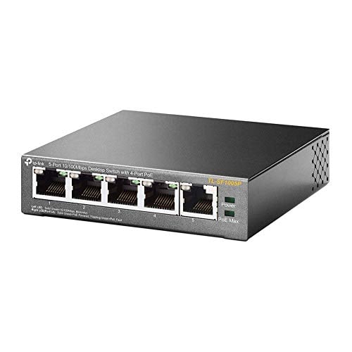 Book Cover TP-Link 5 Port PoE Switch | Fast Ethernet Unmanaged | 4 PoE Ports  57W | 802.3af Compliant | Shielded Ports | Plug and Play | Desktop| Metal (TL-SF1005P)