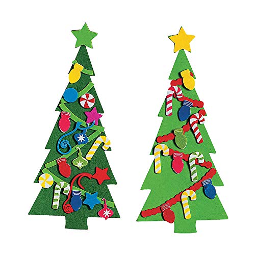 Book Cover Christmas Tree Foam Decoration Kit with 24 Foam Shapes and 936 Shapes