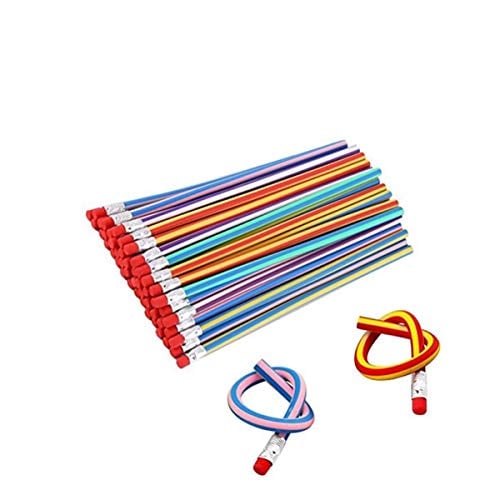 Book Cover Haawooky 35 Pieces Flexible Soft Pencil Magic Bend Pencils for Kids Children School Fun Equipment