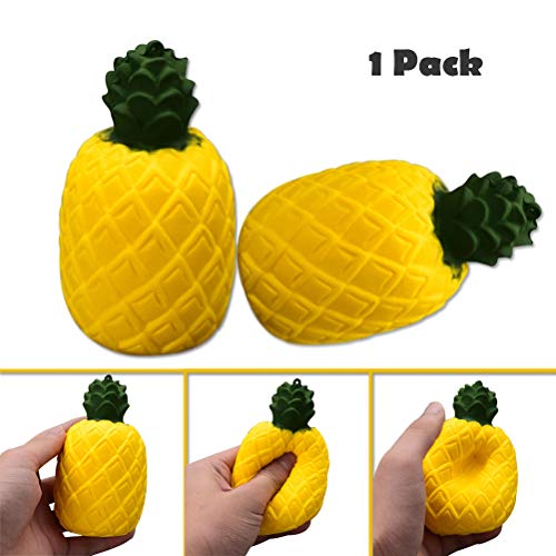 Book Cover Squishy Pineapple, Slow Rising Kawaii Pineapple Toy Stress Relief with Sweet Scented for Collection Gift By Shellvcase (1PC )