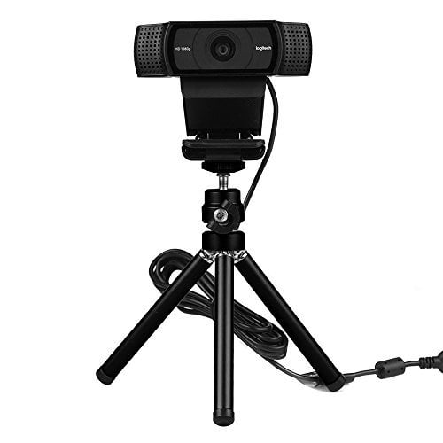 Book Cover Lightweight Mini Webcam Tripod for Smartphone, Logitech Webcam C920 C922 Small Camera Desk Tripod Mount Cell Phone Holder Table Stand (Black)
