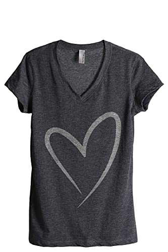 Book Cover Thread Tank Simply Heart Women's Relaxed V-Neck T-Shirt Tee