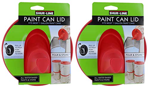Book Cover Shur-Line 1783844 Red Silicone Mess-Free Store and Pour Collapsible Gallon Paint Can Lid (2 Pack)