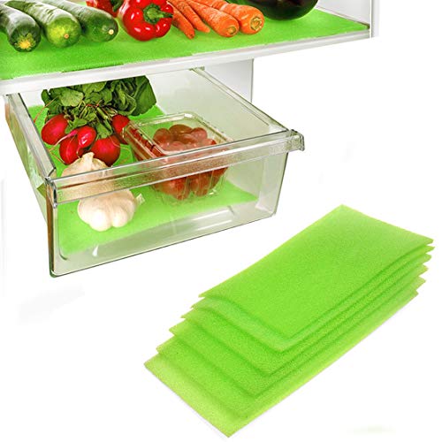 Book Cover Dualplex Fruit & Veggie Life Extender Liner for Fridge Refrigerator Drawers, 6 x 16.5 Inches (6 Pack) â€“ Extends The Life of Your Produce & Prevents Spoilage