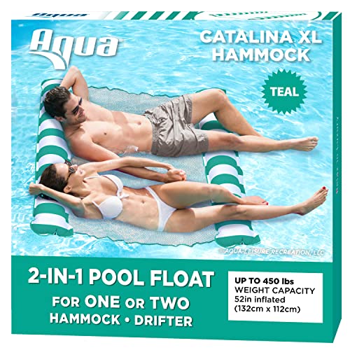 Book Cover Aqua Original 4-in-1 Monterey Hammock Pool Float & Water Hammock – Multi-Purpose, Inflatable Pool Floats for Adults – Patented Thick, Non-Stick PVC Material
