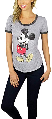 Book Cover Disney Womens Mickey Mouse Burnout Ringer Tee