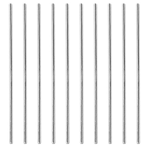 Book Cover Sutemribor 2mm x 100mm Model Straight Metal Round Shaft Rods, 10 Pieces
