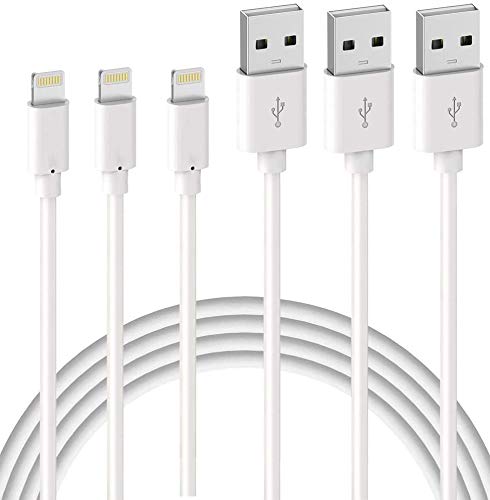 Book Cover Quntis Lightning Cable 3Pack 3FT Lightning to USB A iPhone Charging Cord Certified - iPhone Charger Compatible with iPhone 13 12 Pro 11 Xs Max XR X SE 8 Plus 7 Plus 6 5s iPad Pro iPod Airpods - White