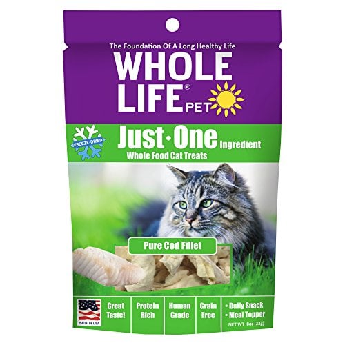 Book Cover Whole Life Pet Just One-Single Ingredient Freeze Dried Treats For Cats Pure Cod Fillet, 0.8Oz