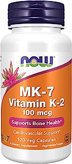Book Cover NOW Supplements, MK-7 Vitamin K-2 100 mcg, 120 Veg Capsules