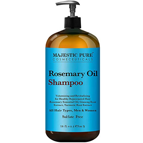 Book Cover Majestic Pure Rosemary Shampoo, Sulfate Free with 2.5% Pure Rosemary Essential Oil, Growth Promoting Anti Hair Loss for Men & Women - 16 fl oz