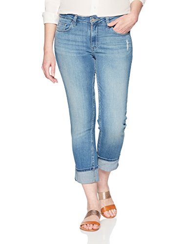 Book Cover Riders by Lee Indigo Women's Modern Collection Roll Cuff Straight Leg Denim Cropped Jean
