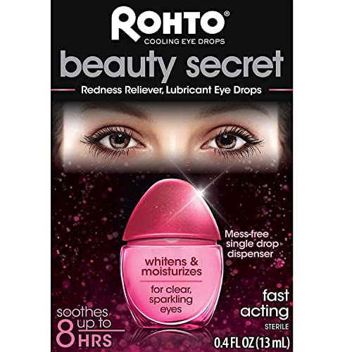 Book Cover Rohto Beauty Secret Fast Acting Cooling Eye Drops - 0.4 fl oz Bottle,White,1367