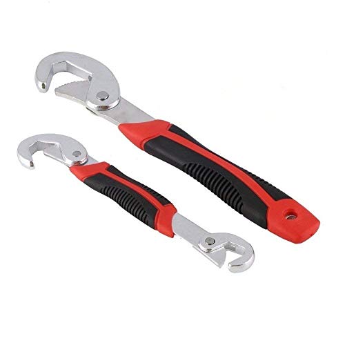 Book Cover HOMEGOAL 2Pcs Portable Adjustable Quick Snap and Grip Wrench Universal Wrench Set