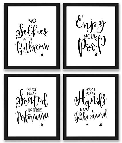 Book Cover TheNameStore Bathroom Quotes and Sayings Art Prints | Set of Four Photos 8x10 Unframed | Great Gift for Bathroom Decor