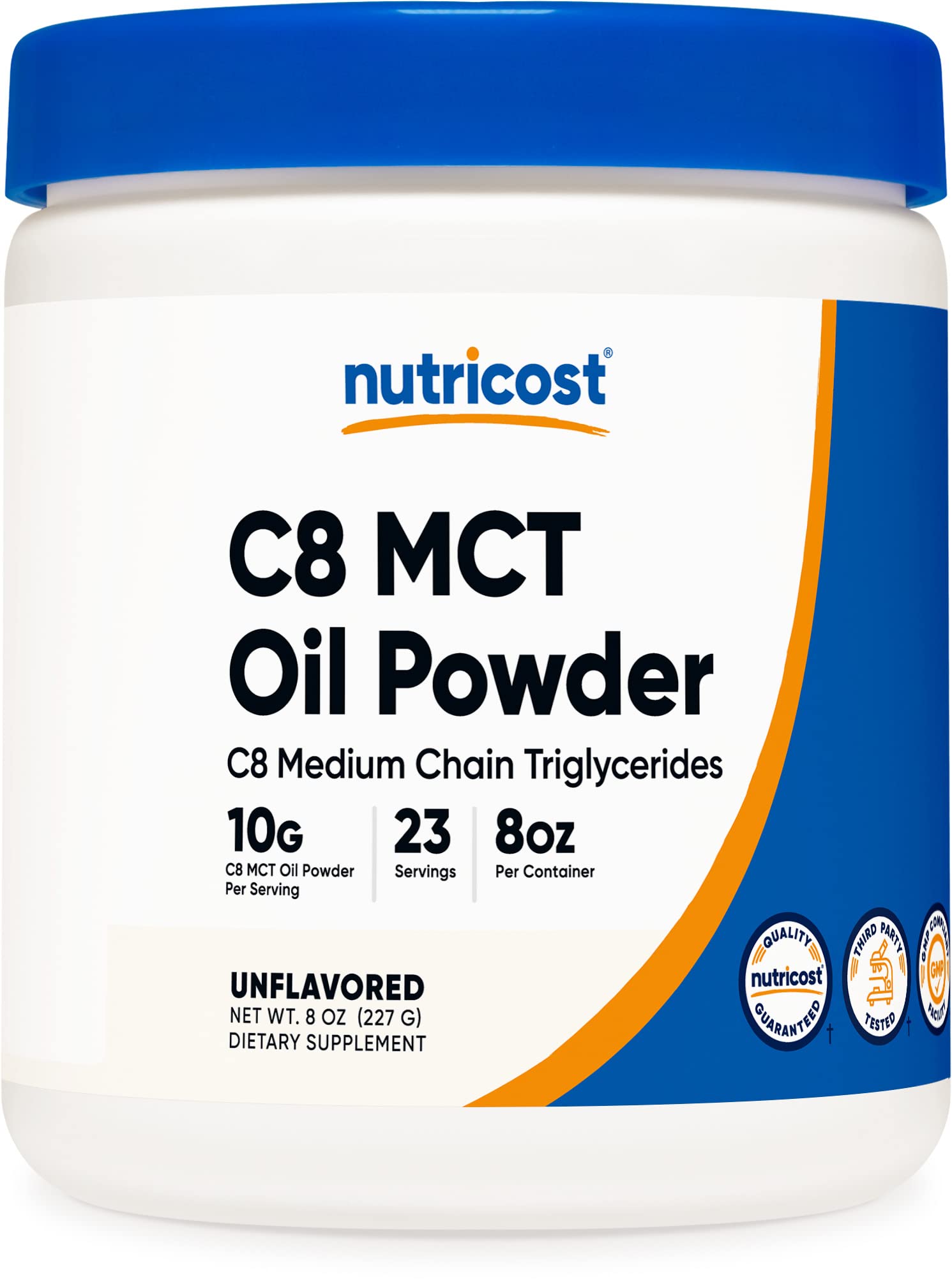 Book Cover Nutricost C8 MCT Oil Powder 23 Servings (8oz) - 95% C8 MCT Oil Powder Unflavored 8 Ounce (Pack of 1)
