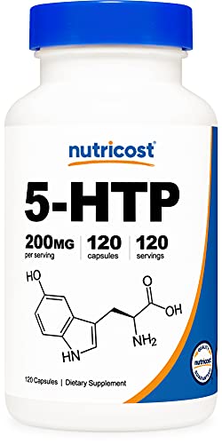Book Cover Nutricost 5-HTP 200mg, 120 Vegetarian Capsules (5-Hydroxytryptophan) - Gluten Free & Non-GMO
