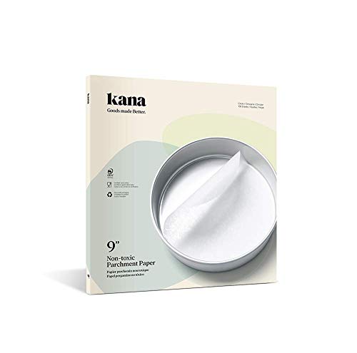 Book Cover KANA Parchment Paper Baking Circles - 100 Pre-cut 8 Inch Round Parchment Sheets for Baking Cakes, Cooking, Dutch Oven, Air Fryer, Cheesecakes, Tortilla Press