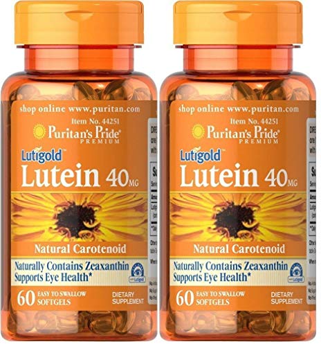 Book Cover Puritan's Pride Lutein 40 mg with Zeaxanthin-60 Softgels 2 Pack