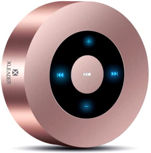 Book Cover [Smart Touch] Bluetooth Speaker XLeader SoundAngel A8 (3rd Gen) Premium Rose Gold 3D Mini Speaker with Portable Waterproof Case Mic TF Card Aux Input 15h Music, for iPhone iPad Shower Kids Girl Gift