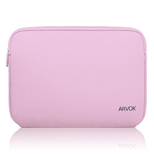 Book Cover Arvok 13-14 Inch Laptop Sleeve Multi-Color & Size Choices Case/Water-Resistant Neoprene Notebook Computer Pocket Tablet Carrying Bag Cover, Pink