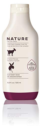 Book Cover Nature By Canus Silky Body Wash, Original Formula, 16.9 Oz, With Smoothing Fresh Canadian Goat Milk, Vitamin A, B3, Potassium, Zinc, and Selenium