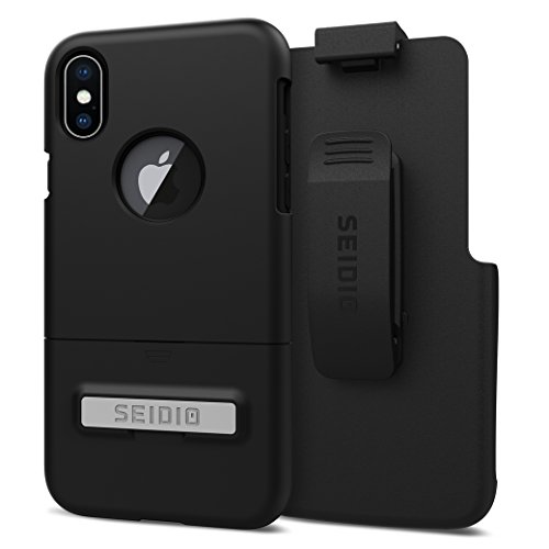 Book Cover Seidio Surface Case and Holster COMBO for the Apple iPhone X (Black/Black)
