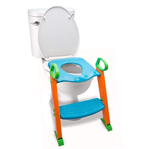 Book Cover Alayna Potty Seat with Step Stool Ladder, 3 in 1 Trainer for Kids Toddlers W/Handles. Sturdy, Comfortable, Safe, Built in Non-Slip Steps W/Anti-Slip Pads. Excellent Toilet Seat Step Boys Girls Baby